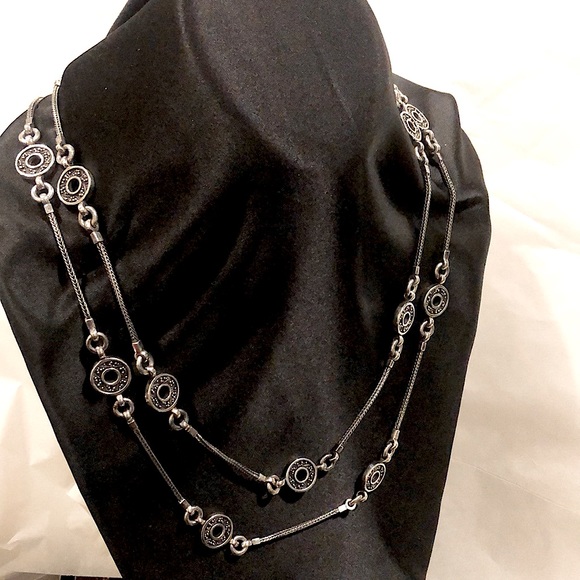 LOIS HILL Sterling Silver Granulated Station Byzantine Necklace Toggle Clasp - Picture 6 of 17